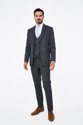 House of Cavani Power Grey Tweed Blazer